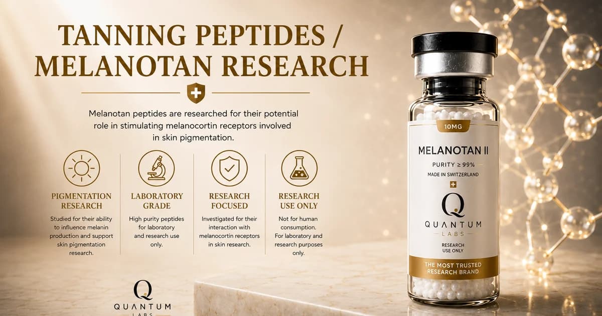 Single clear glass research peptide vial with an austere unbranded label on a paper-white surface, sober regulatory-context editorial still life | Quantum Labs Australia