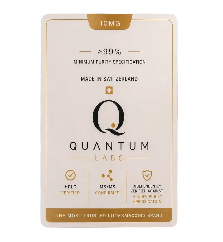 Quantum Labs research vial: ≥99% purity specification, HPLC verified, MS/MS confirmed